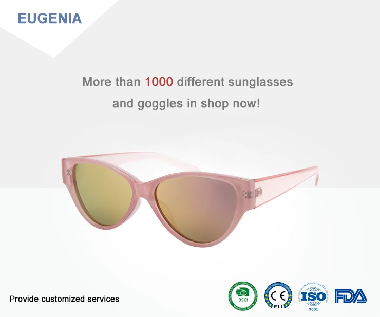 EUGENIA wholesale recycled plastic retro cat eye coating women sunglasses