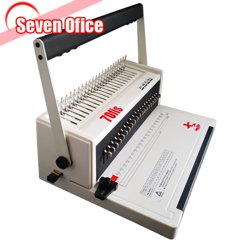 21 Holes Comb Binding Machine A4 Manual Plastic Comb Binder Free Logo