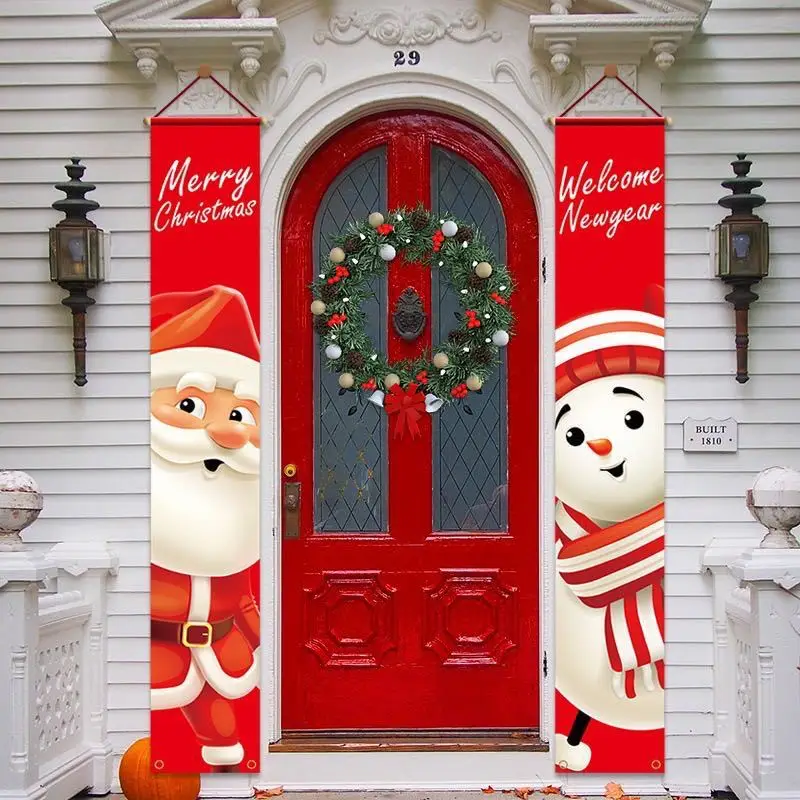 Yq-144 Merry Christmas Porch Door Banner Hanging Ornament For Home Xmas Navidad 2021 Happy New