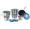 Germen technological dinning kitchenware/rolled edge cookware set with stainless steel knob