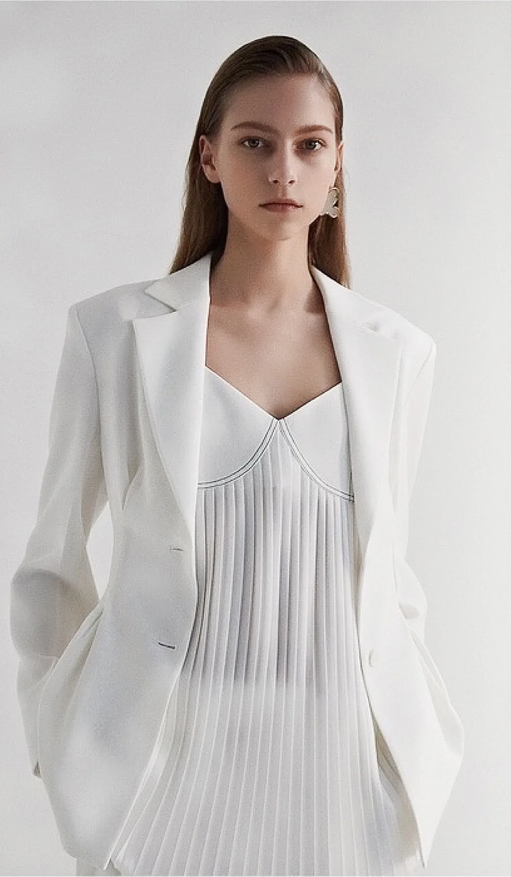Luxury Blazer Elegant White Waistcinching Suit Jacket Blazer Femme