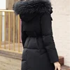 2019 Winter lady women duck down feather jacket slim real fur collar green winter fur coats