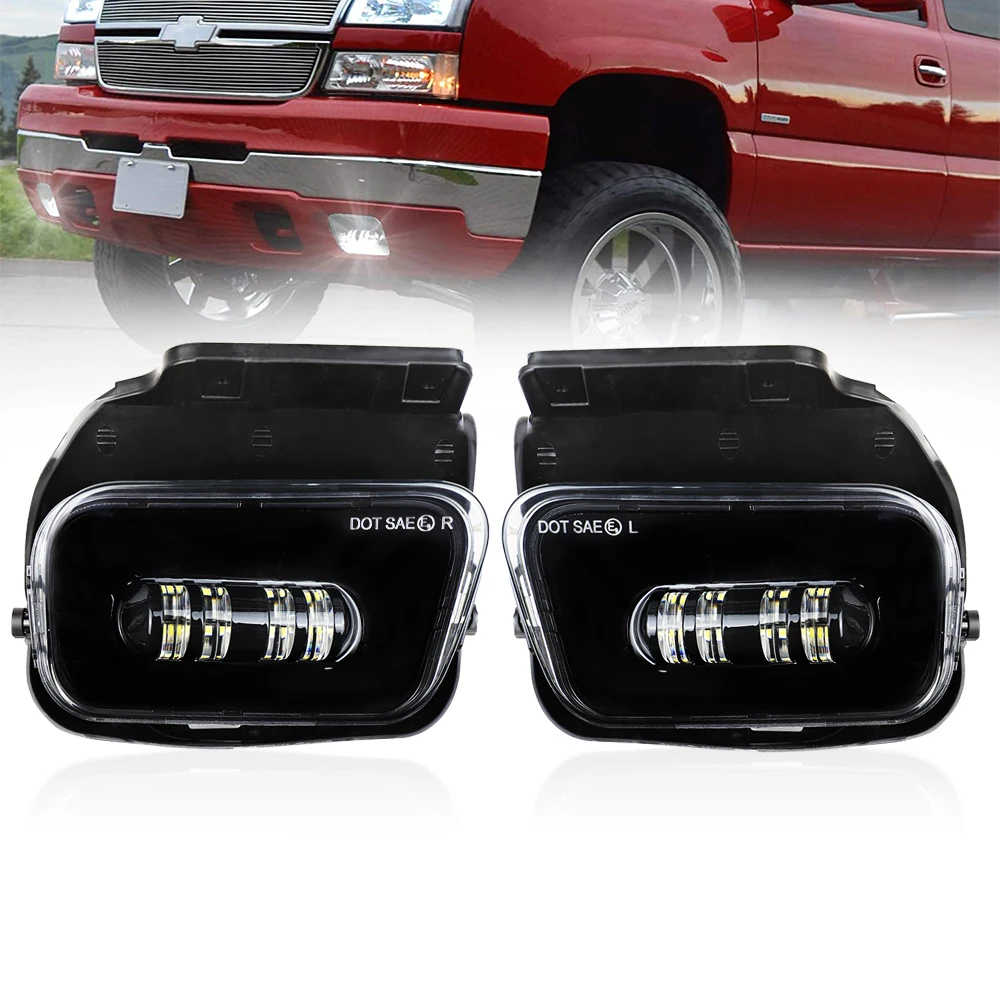 Smoke LED Fog Light Driving Bumper Lamp Fits For Chevy Silverado 1500/1500HD/2500/2500HD/3500  2003-06