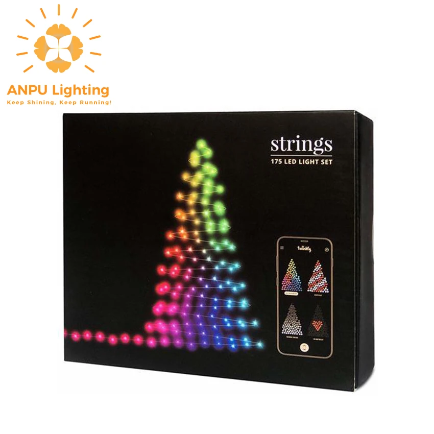 ANPU Christmas Lights Led High Quality Twinkly Smart Decoration Christmas Tree 175 Led Twinkly Strings