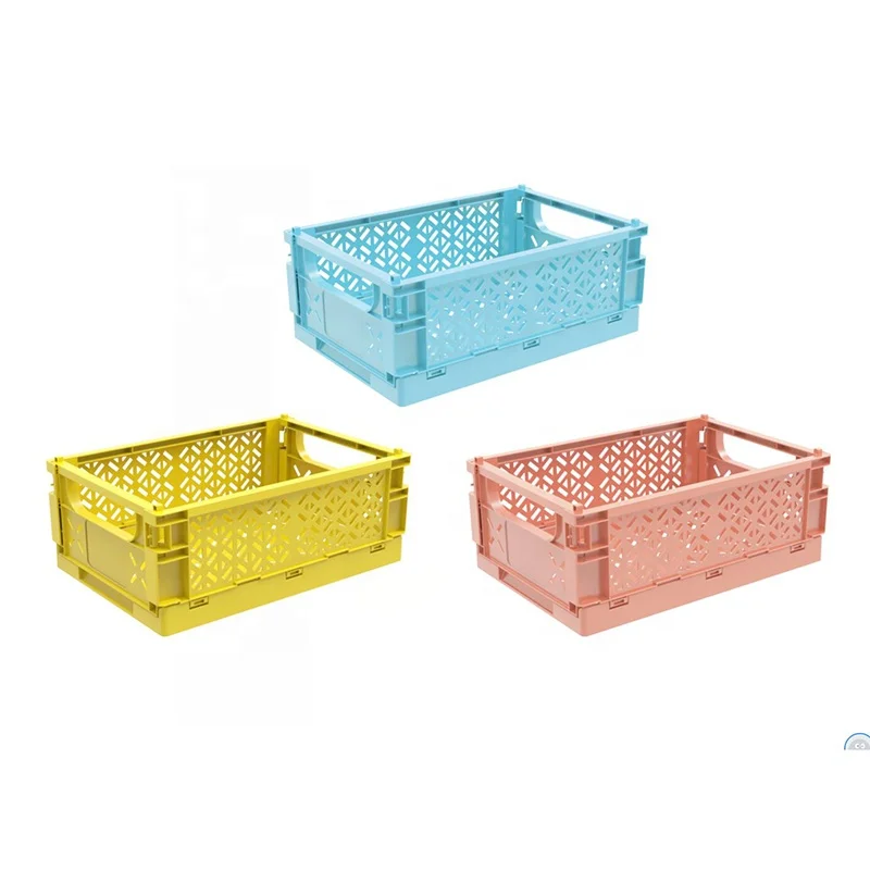 Plastic Collapsible Crate Fruit Vegetables Folding Crate Foldable ...