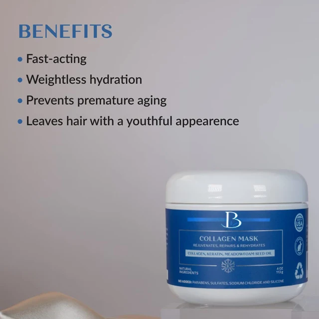 Organic Collagen Hair Cream With Keratin And Vitamin E For Repairing