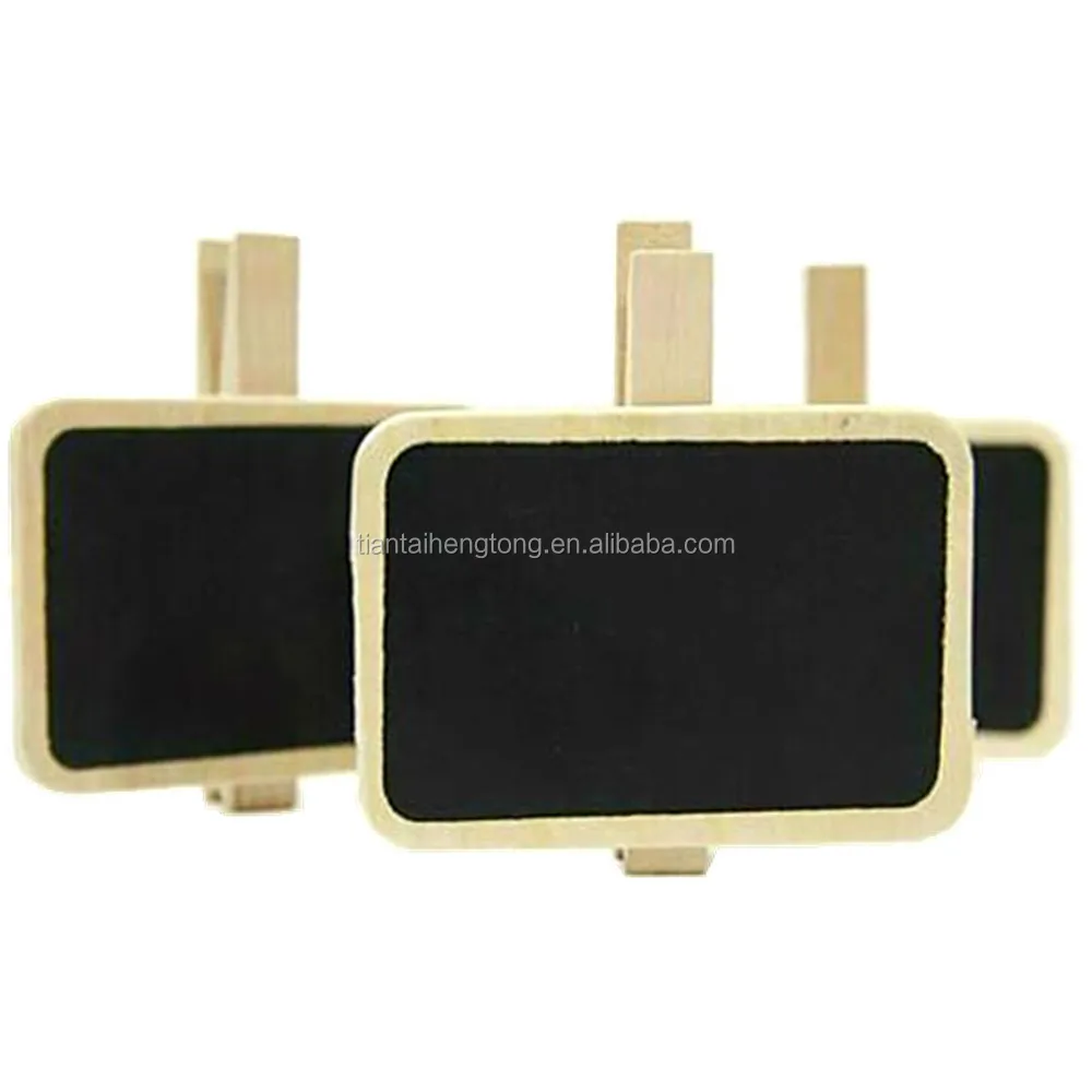 Mini Rectangle Chalkboard With Wooden Blackboard Clip Wood Peg For