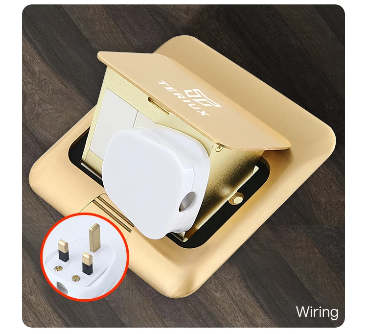 British standard brass power 13A damping pop-up floor outlet box