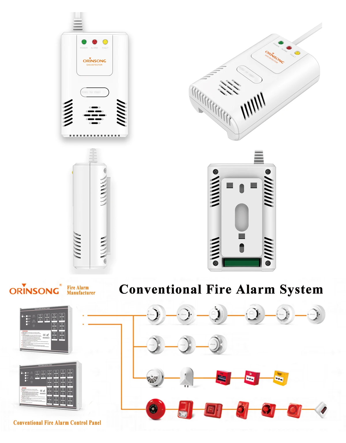 Conventional Combustible Kitchen Natural Carbon Monoxide Radon Gas Detector Sensor En Approval