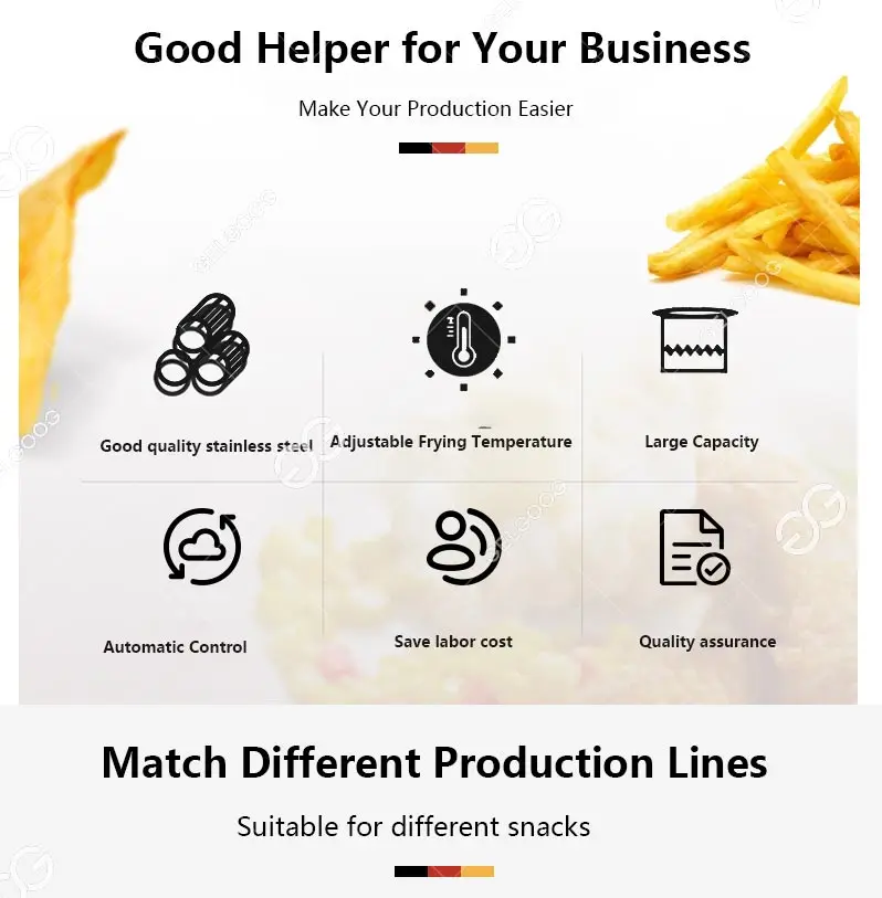 Commercial Used Electric Continuous Conveyor French Fry Fried Chicken Dough Deep Frying Machine