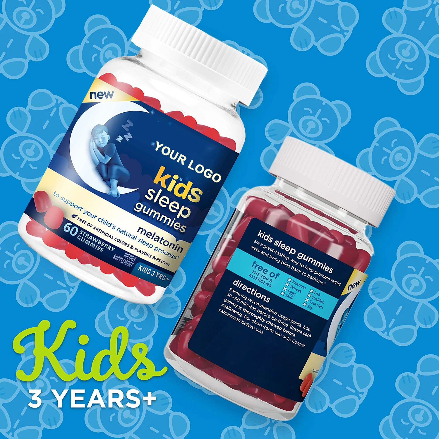 Kids Sleep Gummies To Support Your Child's Natural Sleep Process Kids Melatonin Gummy 1mg factory