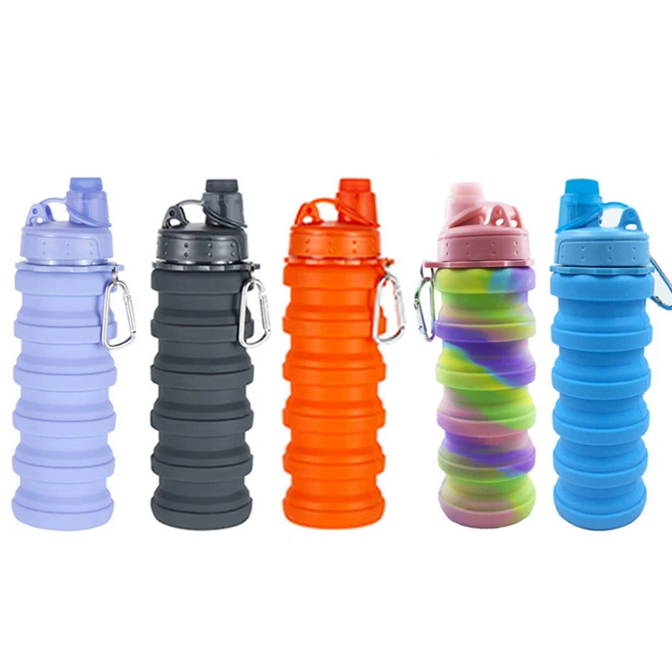 500ml Eco Friendly Collapsible Silicone Sports Water Bottle