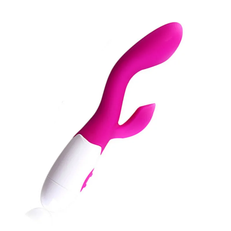 Rabbit vibrator in pink color showing full product silhouette