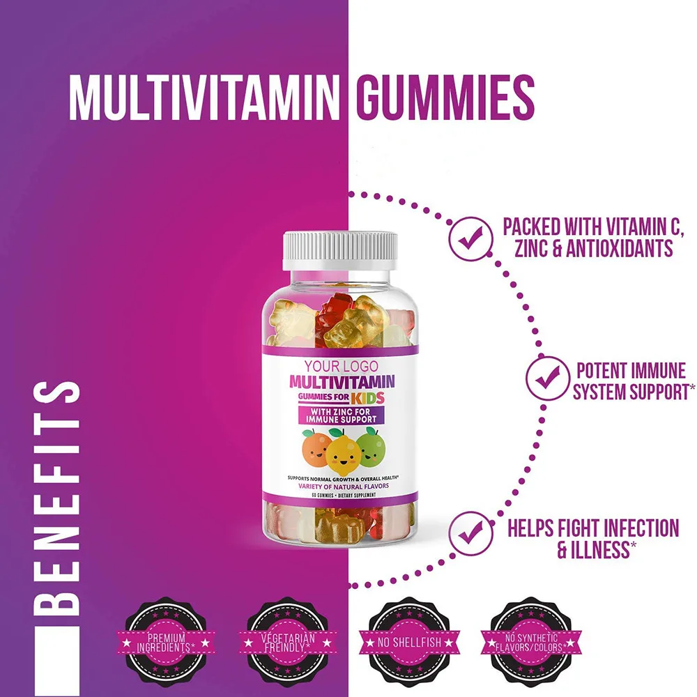 Private Label Multi Vitamin Candy Health Care Supplement For Kids Women Men High Quality Multivitamin Gummies manufacture