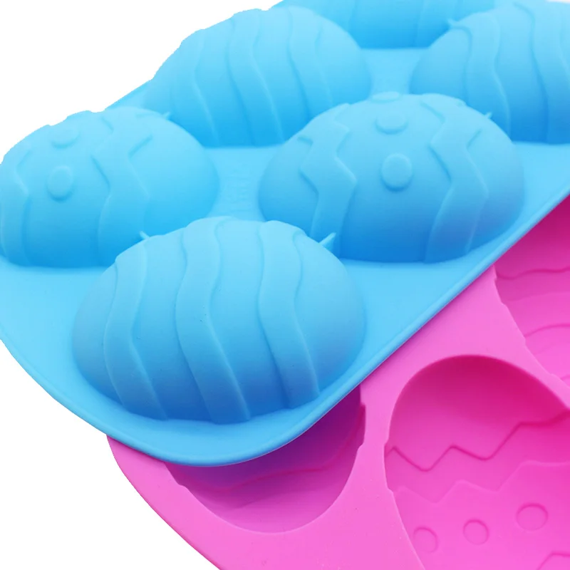 Hot Sale 6 Cavity Easter Egg Shaped Bakeware Mould Silicone Cake Baking ...