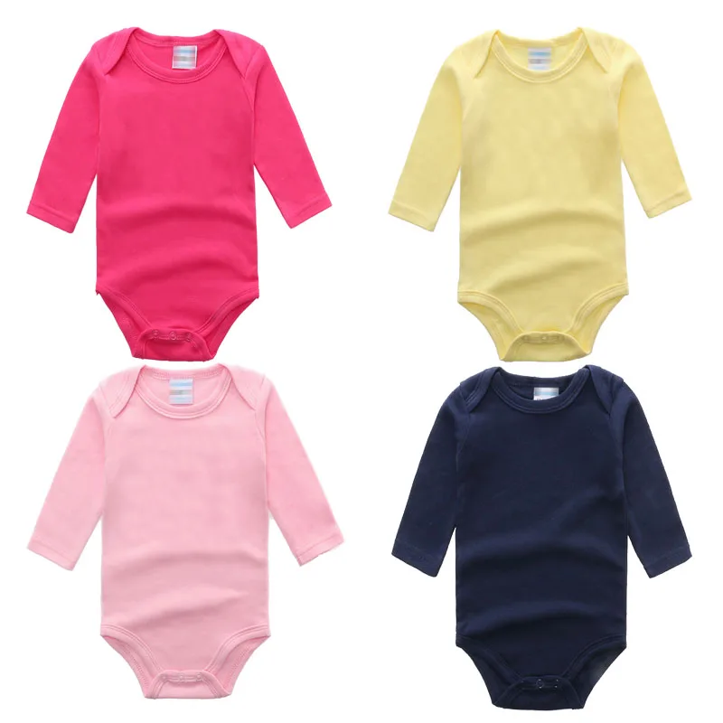 
Blank baby clothes long sleeve baby boys girls rompers newborn baby 100% cotton clothing rompers wholesale onesie oem 