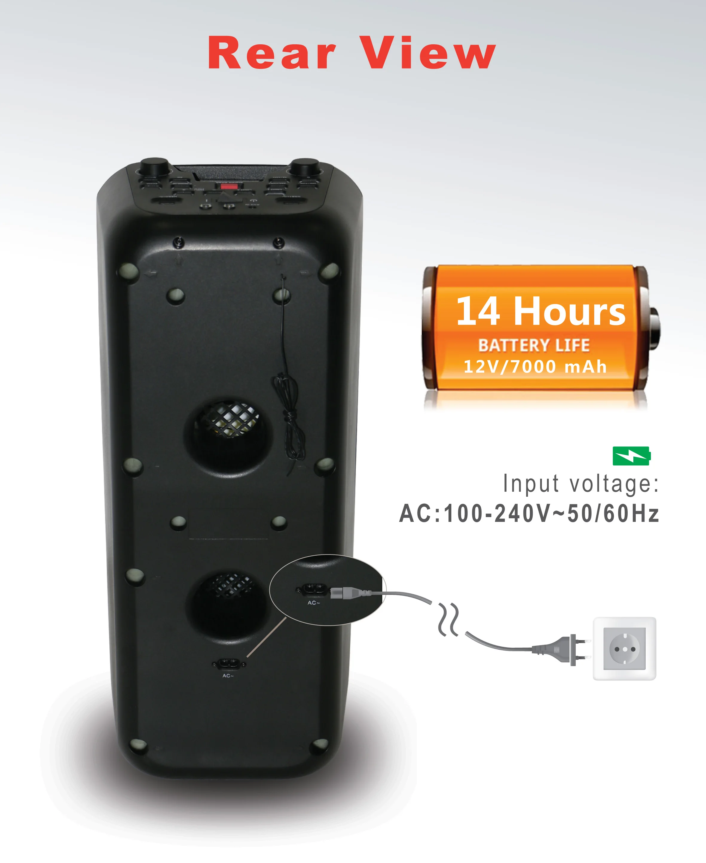 hot selling Double 10 inch speaker trolley portable speaker outdoor portable bluetooth party speaker with led - ANKUX.COM