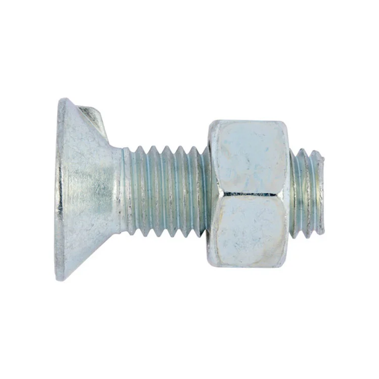 Din 604 M6m24 Galvanized Flat Round Countersunk Nib Bolts With Hexagon Nut Buy Round Head