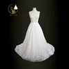 Lace applique v-neck wedding dress long tail High Quality Sequin bridesmaid robes
