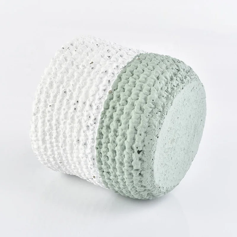 510ml Green candle vessel custom cement candle holder wholesales