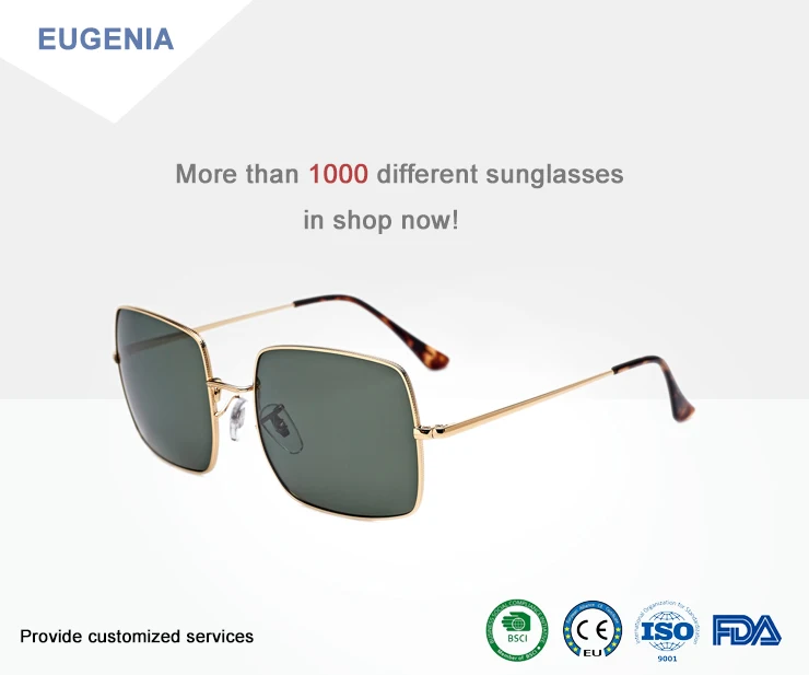 EUGENIA 2020 Square Lens Metal Stainless 1.1mm Polarized Sunglasses