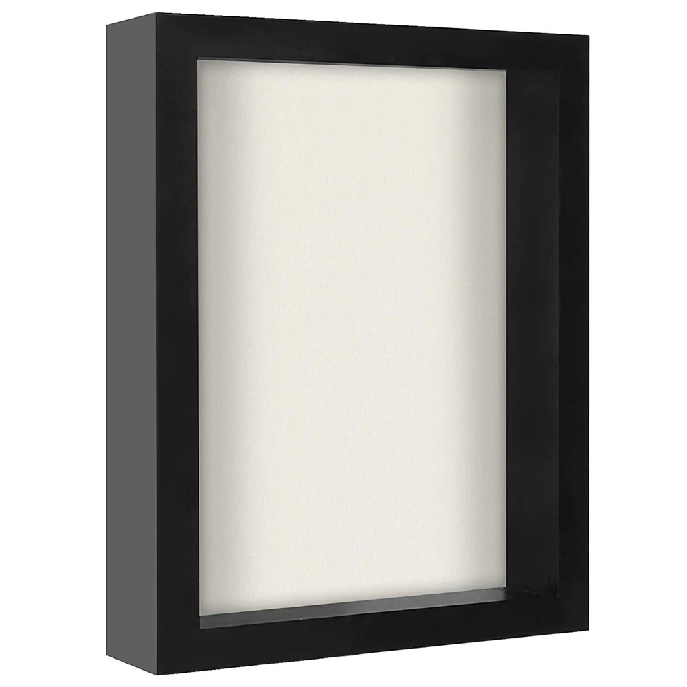 Black Shadow Box Frame With Soft Linen Home Wall Hanging Wooden Shadow ...