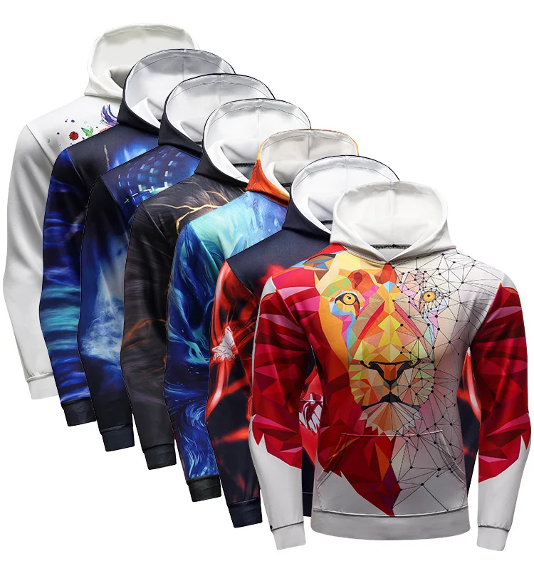 Men pullover fitness hoodie 3d sublimation anime hoodie