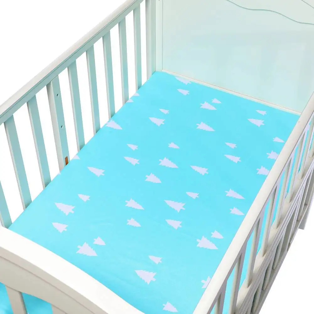 Tpu Laminated Waterproof Single Cot Cotton Baby Crib Fitted Sheets