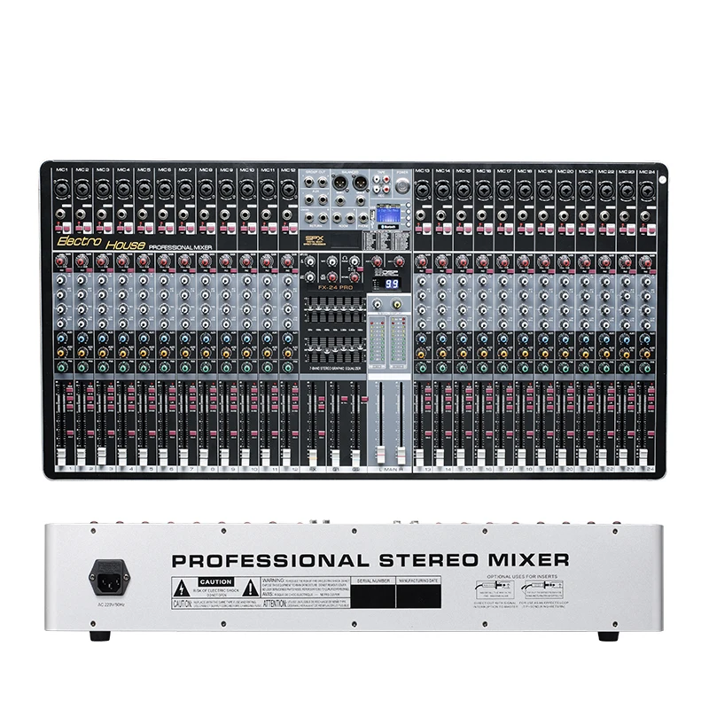 Professional Sound Mixer 24 Channel Mono 48v Usb Audio Mixer Stage