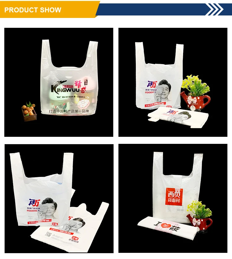 Wholesale Packaging Cheap Shopping Custom Logo Printed Plastic T-shirt Bags