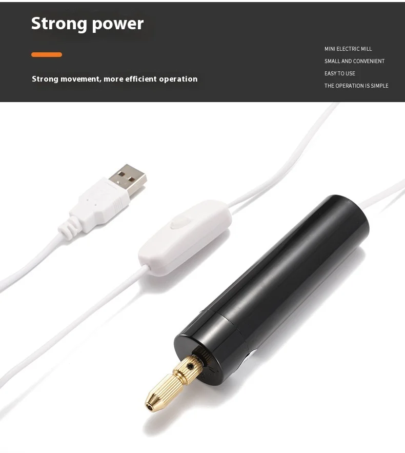 USB Crystalline Glue DIY Electric Drill with Pearl Hand Drill Small Electric Drill for Horn Nails-Hardware Product