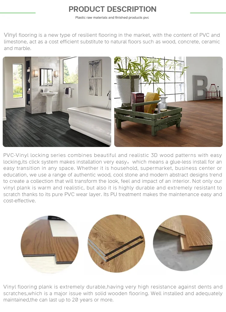Luxury Vinyl Plank Flooring Vinyl Wooden Texture Pvc Flooring