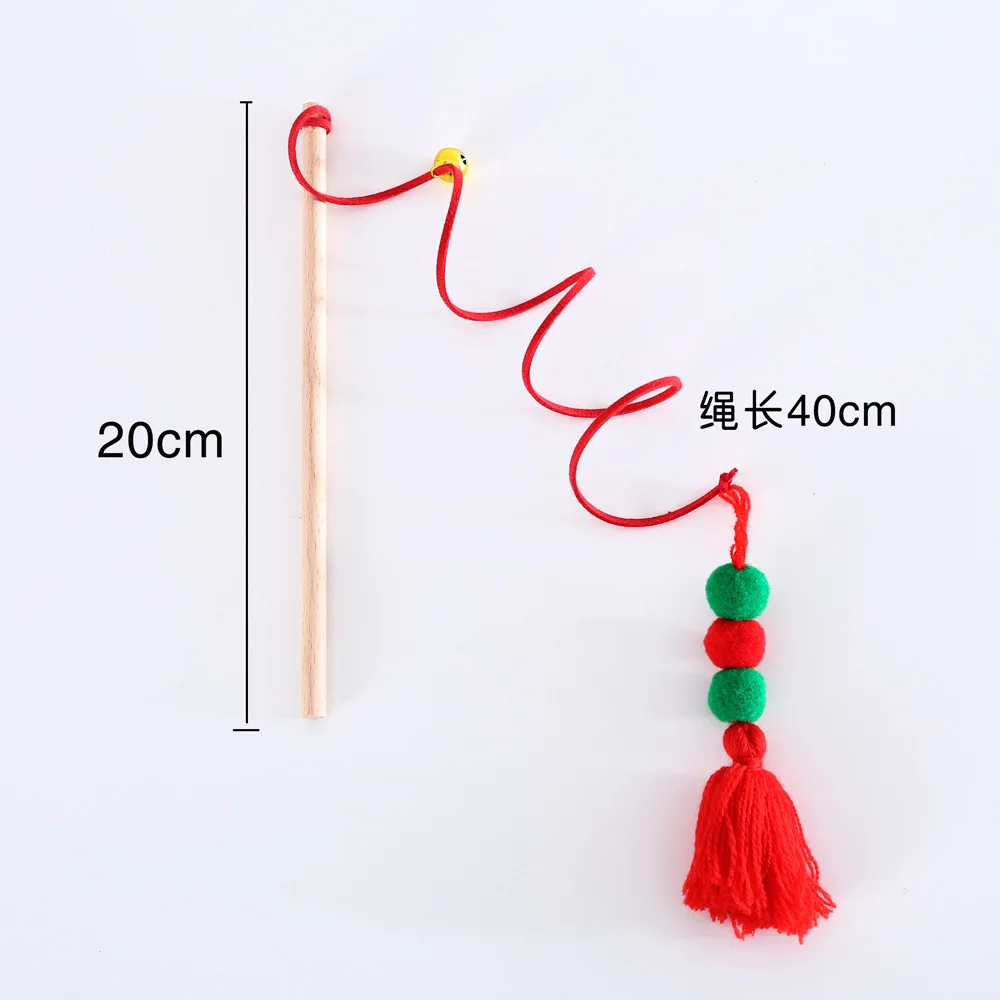 Interactive Eco-Friendly Cat Chew Toy Set Santa Claus Tree Hat Bow Tie Collar Teaser Wand Plush Christmas Pet Toy