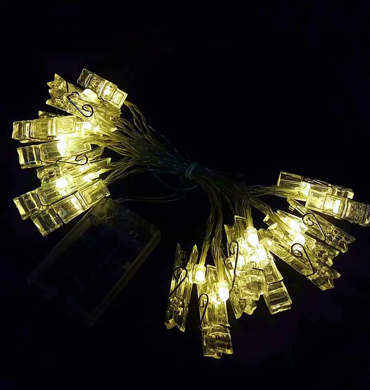 40 LED Photo Clip Peg String Lights Battery Operated Home Party Decor