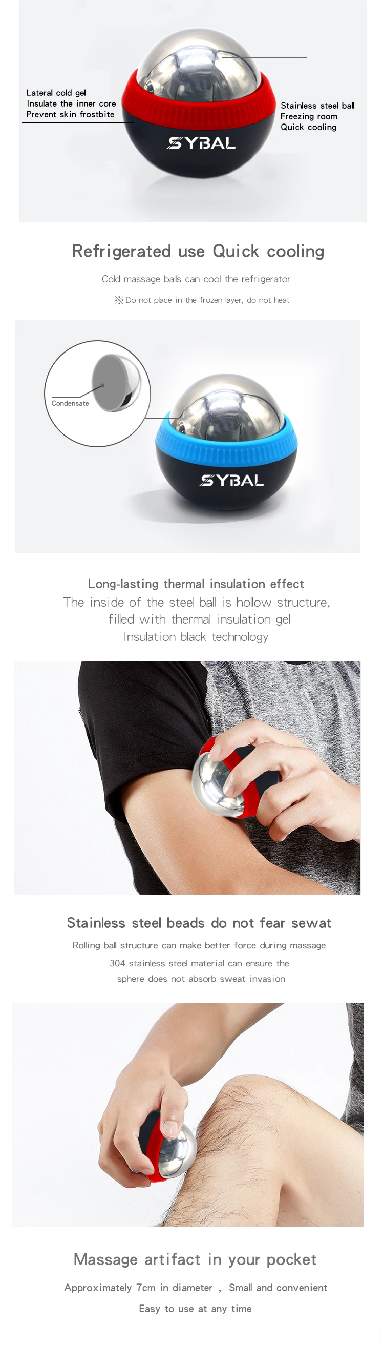 Cryo Massage Ball 2020 Stainless Steel Oem Ice Cold Ball Face Massager