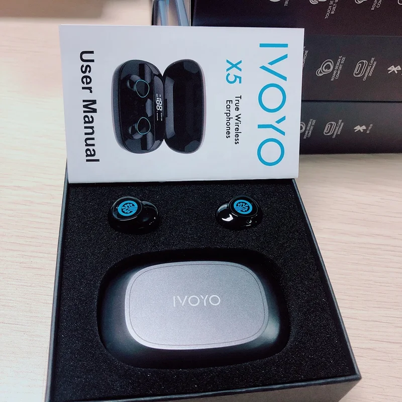 Tinderala TWS 5.0 سماعة رأس مزودة بتقنية البلوتوث 2000mAh LED عرض سماعات لاسلكية 9D ستيريو سماعات أذن مضادة للماء مع ميكروفون ANC