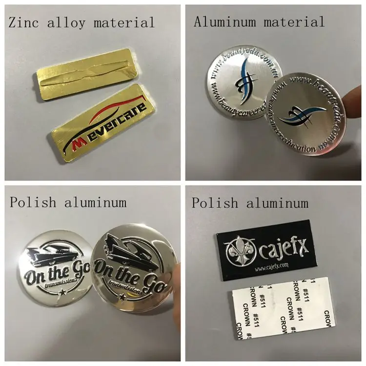 Customized Brand Logo Adhesive Round Aluminum Metal Sticker 3d Logo