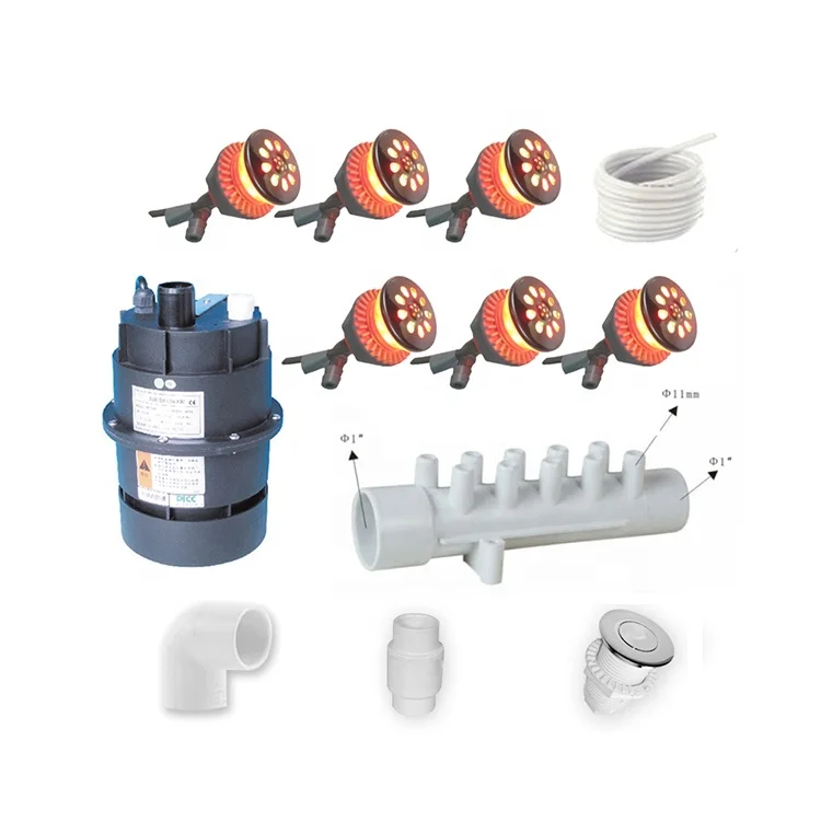 Do It Yourself Air Bubble Kit Hottub Garden Pool Spa 6 Jets  With Led Light Easy Install