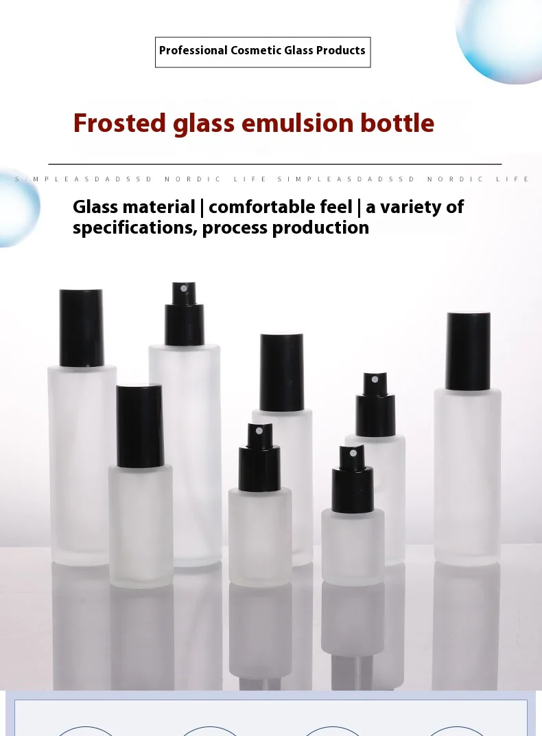 product glass lotion pump bottle luxury 30ml 50ml 60ml 80ml 100ml 120ml empty lotion packaging bottle-0