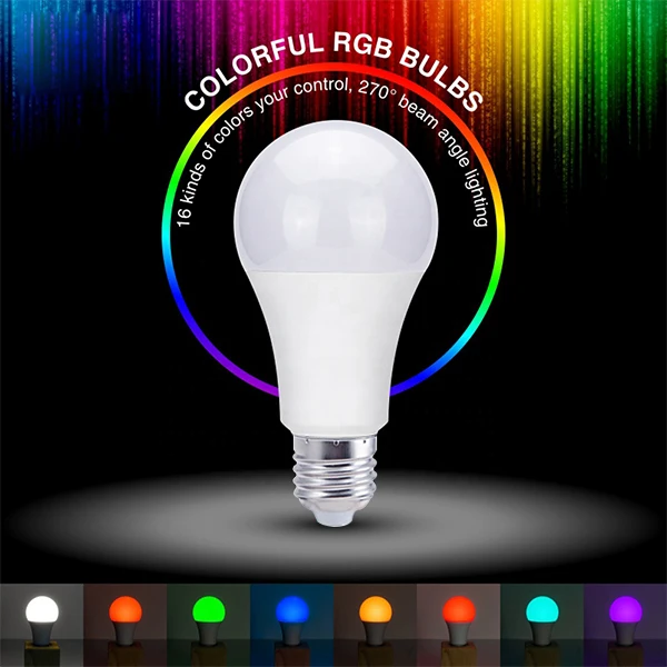 110V 220V E27 RGB LED Bulb Lights RGB Lampada Changeable Colorful RGBW LED Lamp IR Remote Control+Memory Mode