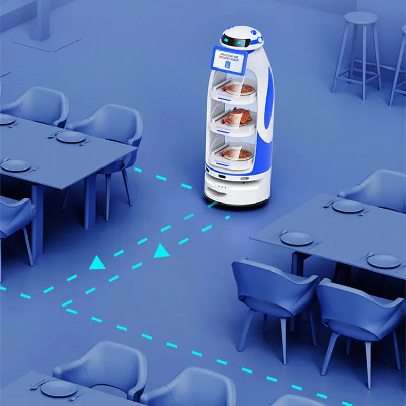 Uwant Autonomous Delivery Robot Restaurant Waiter Service Robot For Restaurant Coffee Shop Hotel