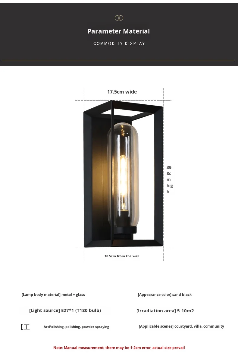 product modern outdoor led wall lamp simple waterproof for villa gate corridor balcony terrace courtyard lighting rainproof aluminum-9