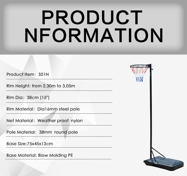 Wholesale Sports Equipment Basketball Hoop Stand Netball Hoop Stand