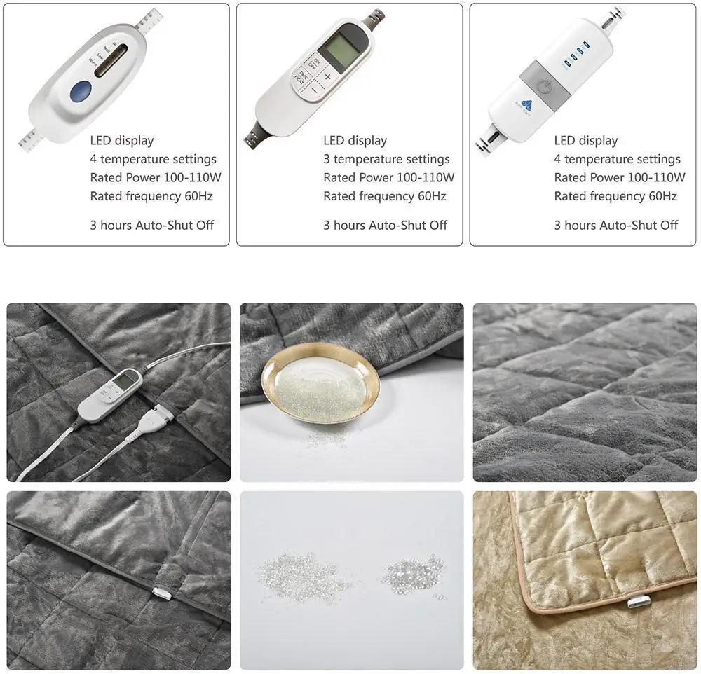 China Manufacture Grey Flannel Weighted Heating Pad Blanket Buy