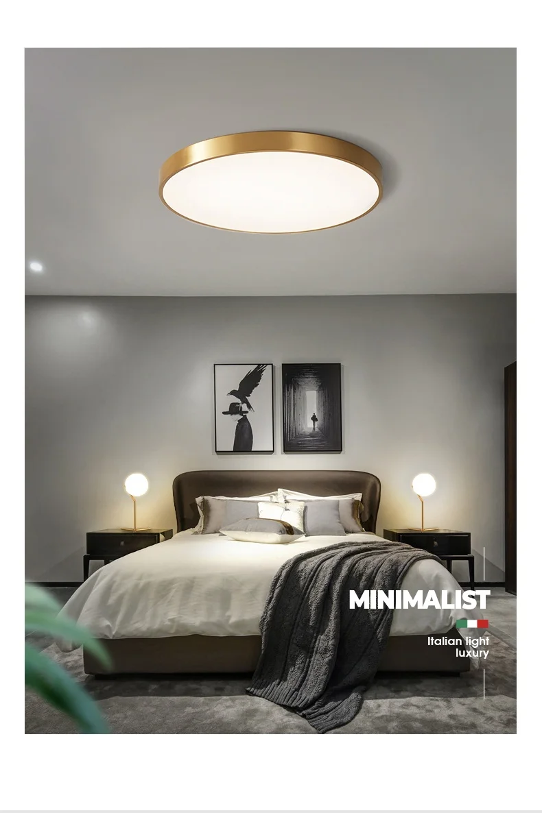 Modern Surface Mounted Bedroom Living Room Home Lighting Round Nordic Ceiling Light Led Lamp factory