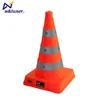 Foldable reflective sleeve LED light warning traffic cone with waterproof led buttons