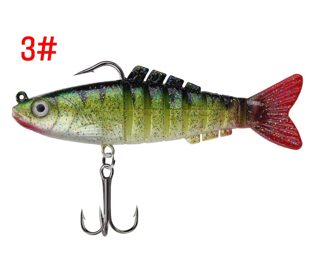 Live Mullet Lure Perch Barramundi Mulloway 8 Segments Soft Plastic Lure