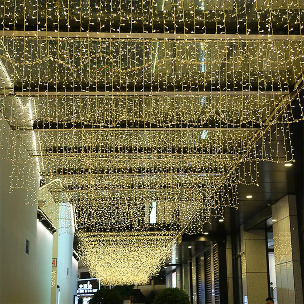 High Voltage  220V-240V Christmas Outdoor Decoration Indoor 5m Droop 0.4-0.6m Curtain Icicle Led String Lights