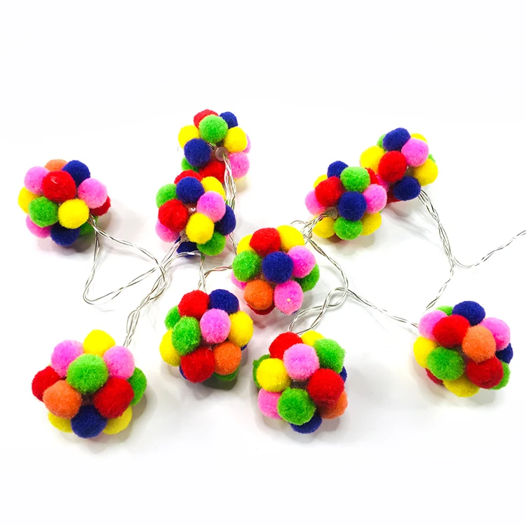 1.7M Colorful Ball Christmas Decoration Battery Operated Cafe Led Pvc String Light