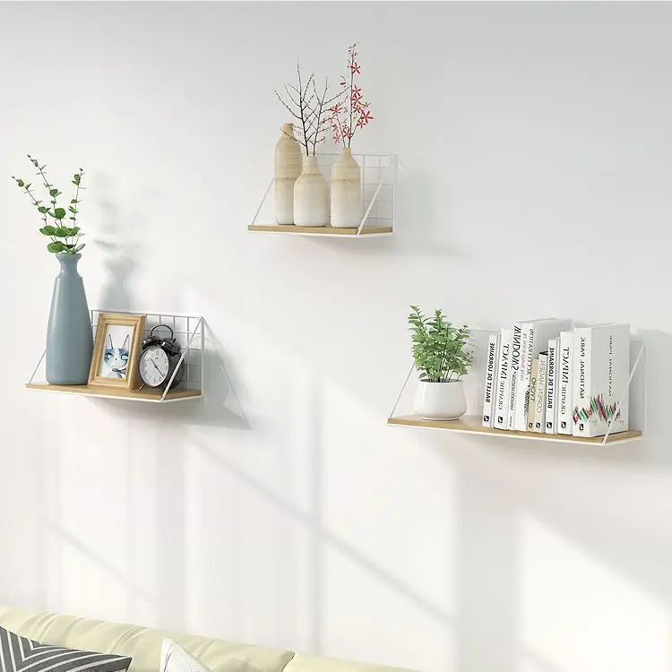 Single-Tier Wall-Mounted Storage Rack Perforated Metal Wall Hanging ...